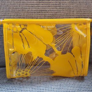 Kate Spade Yellow Flower Clear Toiletries Bag